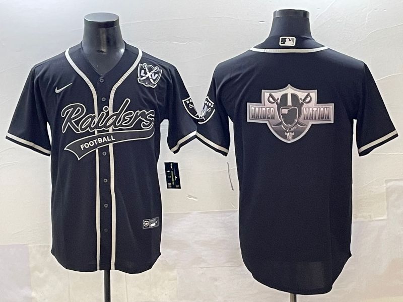 Men 2025 Oakland Raiders Blank Black Joint Name Nike Limited NFL Jersey style 41